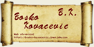 Boško Kovačević vizit kartica